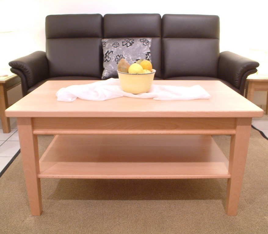 Moderner couchtisch landhaus 110 x 70 cm höhe 55 cm, buche ...
